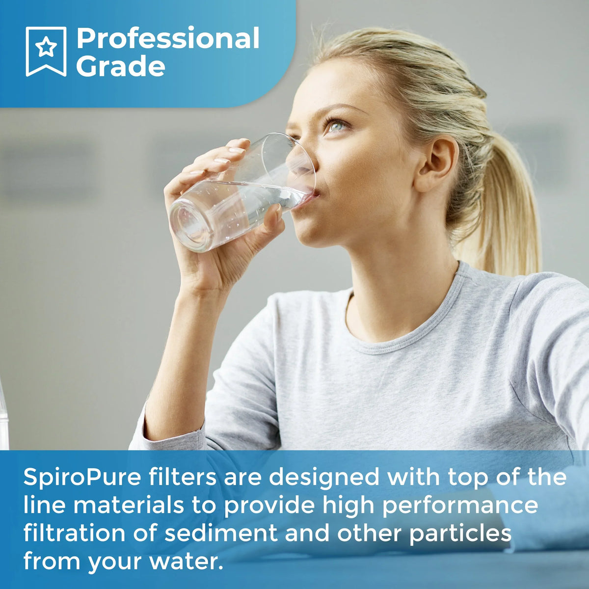SpiroPure SP-P50 10x2.5 50 Micron Spun Melt-Blown Polypropylene Sediment Fluid Filter Cartridge SDC-25-1050 (Case of 24)