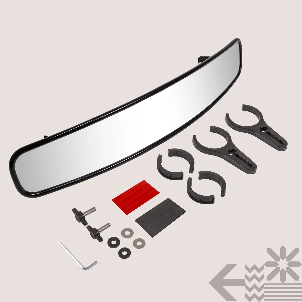 17" Convex Rear View Mirror For UTV ATV [1.75"/2" Roll Bar Clamp] [Wide Visibility] [Shatterproof Glass] Rearview Mirror for Polaris RZR Turbo PRO XP, Pioneer Can-Am Yamaha Kawasaki