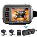 Walmeck Motorcycle Dash Cam,WiFi Dual 1080p Motorbike Camera ,120° Wide Angle,Parking Monitoring, Timed Recording After Flameout Full Body Fluid Night Vision HD With 32G storage card