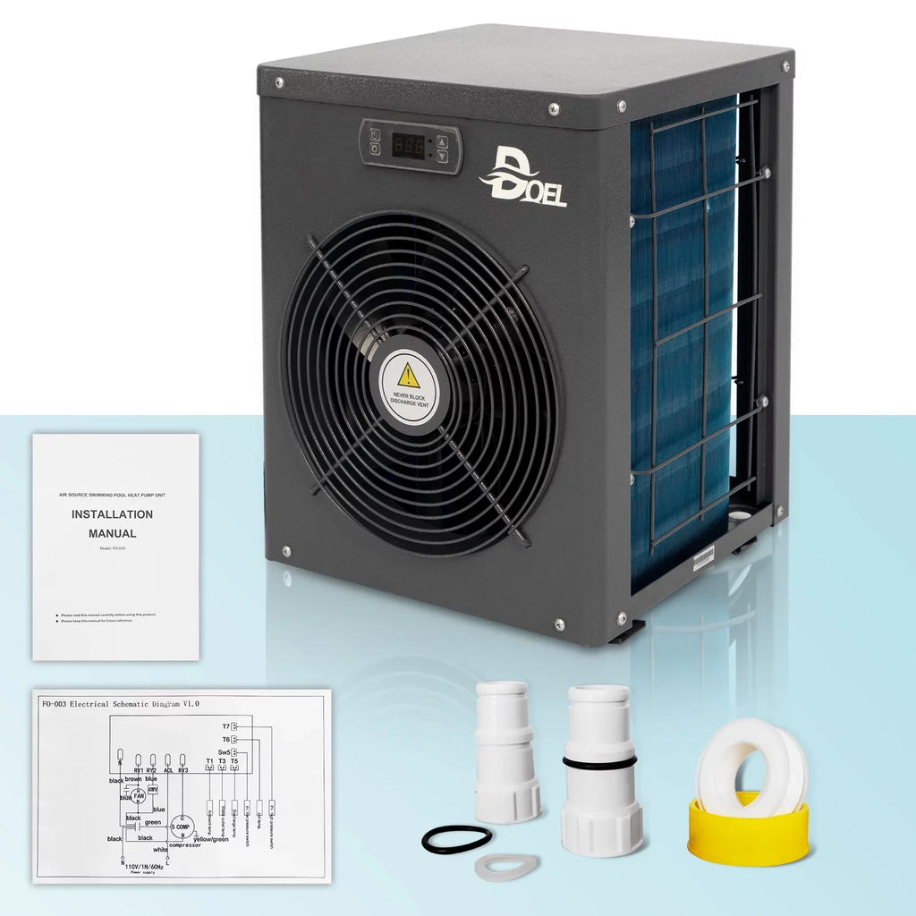 DOEL 12000 BTU, 60Hz Mini Swimming Pool Heat Pump for Above-Ground Pools