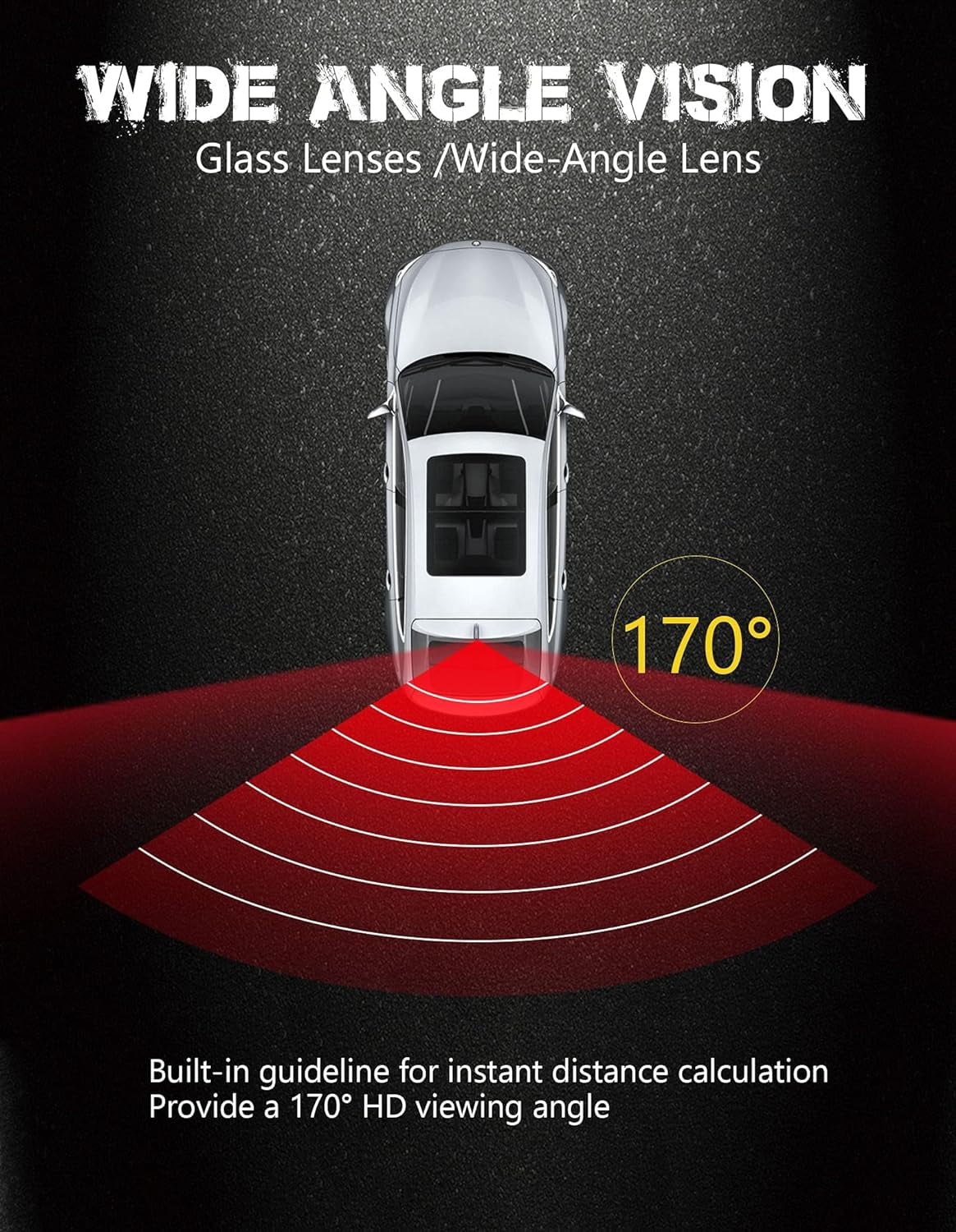 RED WOLF Aftermarket Backup Camera for Jeep Wrangler JK 2007-2018 Mouting on License Plate Bracket Reverse Rear View Parking Camera 170° Wide Vision Liquid