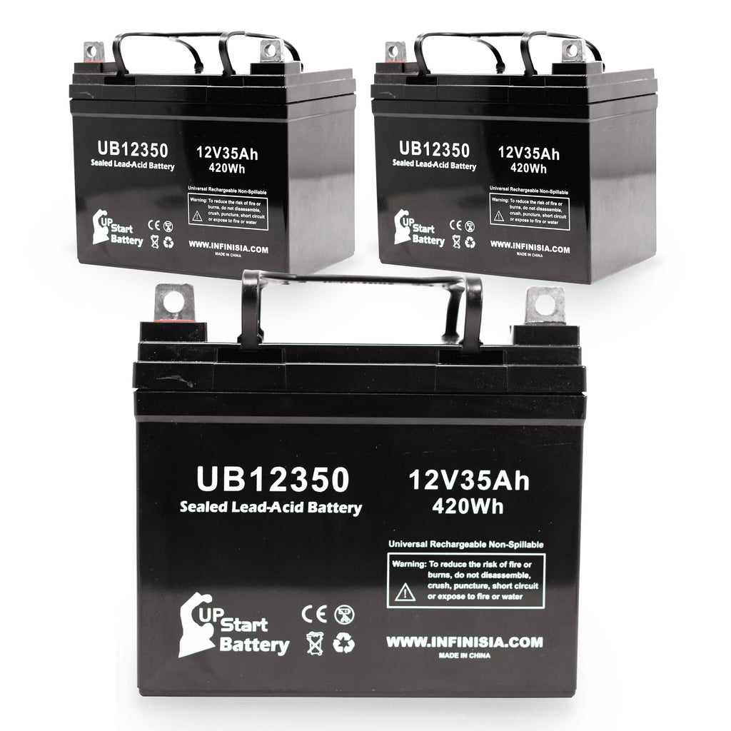 3x Pack - Compatible Imc Heartway Smart RT Battery - Replacement UB12350 Universal Sealed Lead Acid Battery (12V, 35Ah, 35000mAh, L1 Terminal, AGM, SLA)