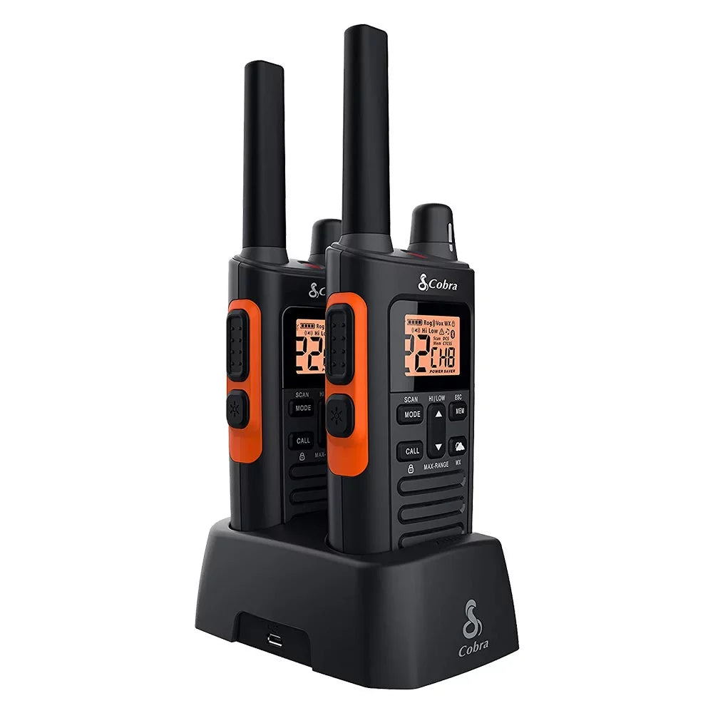Cobra RX680 Liquid Walkie Talkies for Adults - Rechargeable, 60 Preset Channels, Long Range 38-Mile Two-Way Radio Set (2-Pack)