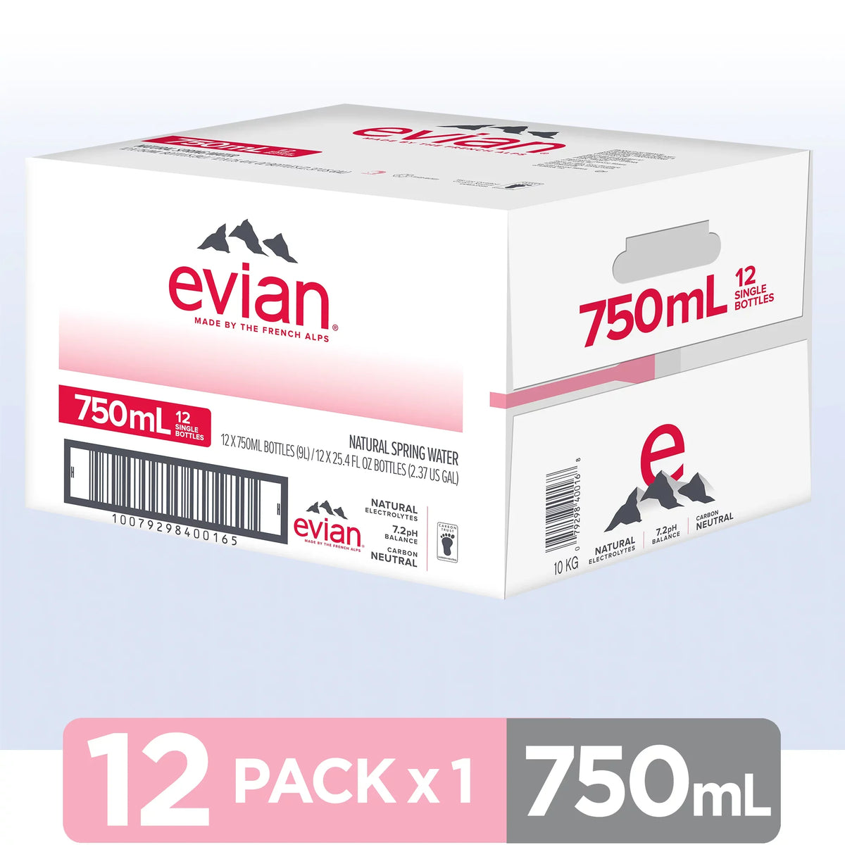 evian Natural Spring Fluid 25.36 Fl Oz, 12 Count Bottles