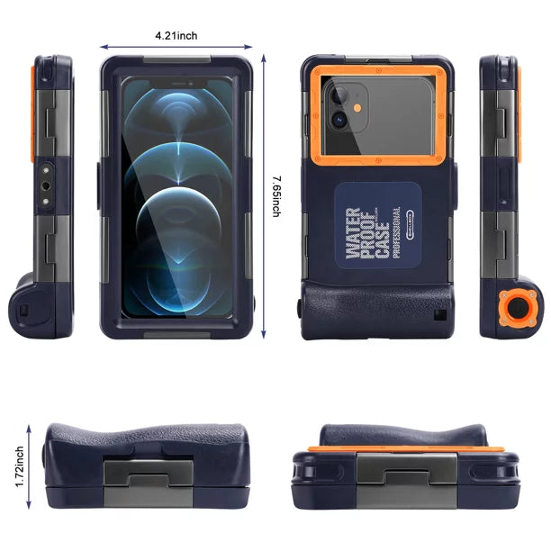 UrbanX Professional [15m/50ft] Swimming Diving Surfing Snorkeling Photo Video Liquid Protective Case Liquid Housing for P77 And all Phones Up to 6.9 Inch LCD with Lanyard