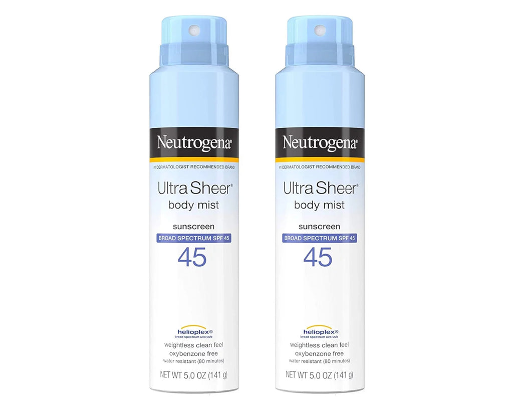 Neutrogena Ultra Sheer SPF 45 Body Mist Full Reach Spray, 5 Ounce