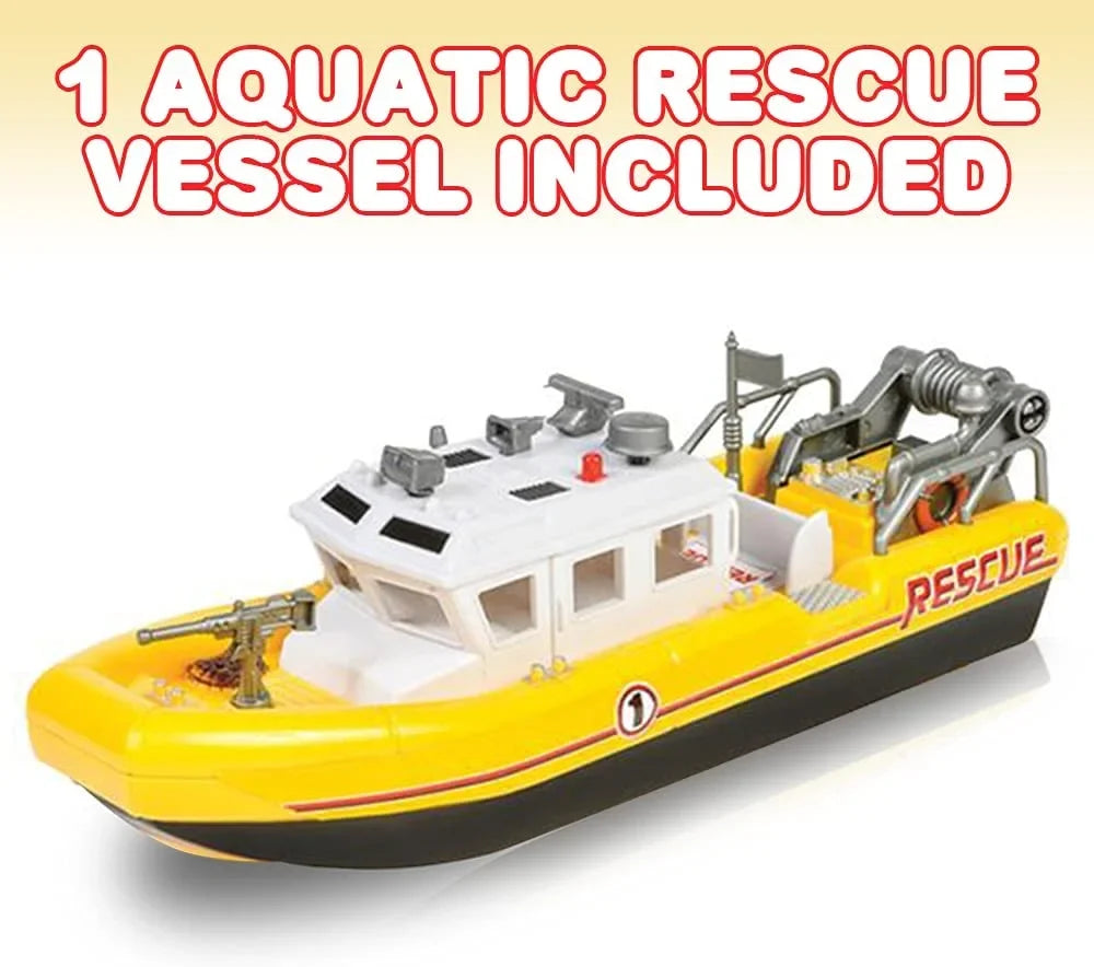ArtCreativity Aquatic Rescue Vessel, Battery-Operated Toy Ship for Kids, Floats in Fluid Floating Bathtub and Pool Toy for Boys and Girls, Great Birthday Gift for Children