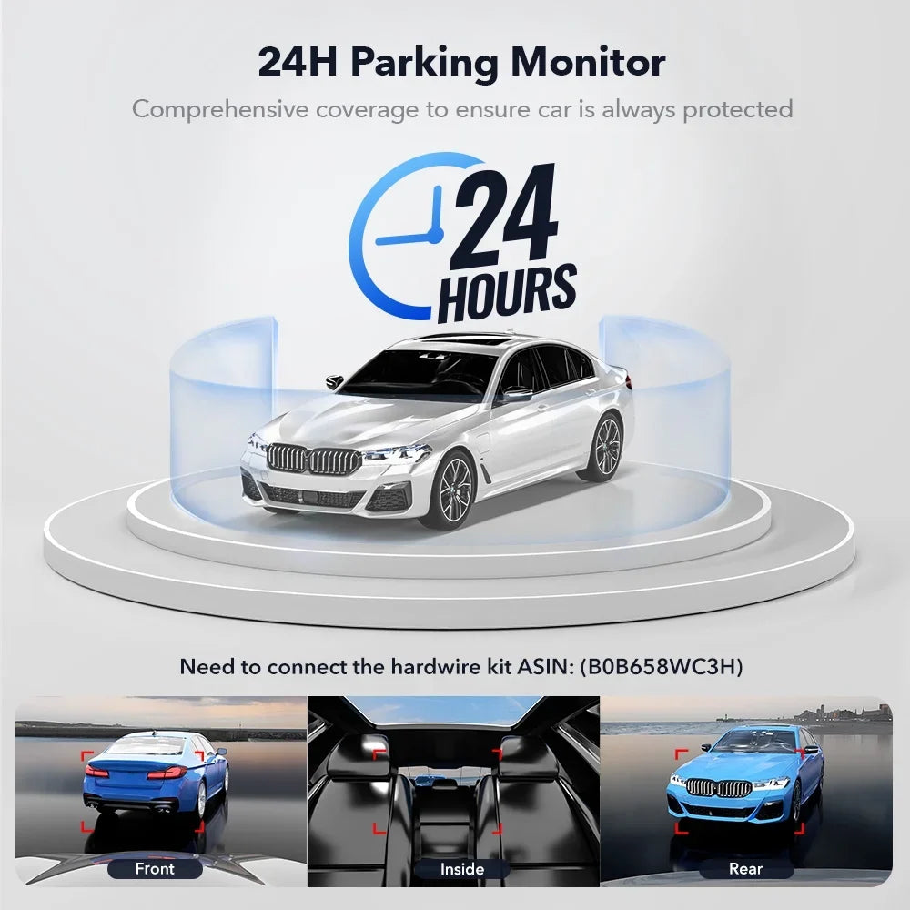 REDTIGER Dash Cam 3 Channel, DashCam Front and Rear with 5G WiFi GPS, Dash Camera Three Way with 3 inch IPS Monitor Free 64GB Card, Triple Car Camera with IR Night Vision, Vehicle