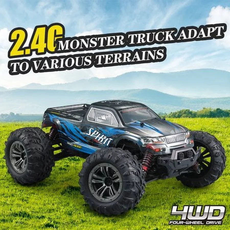 Hosim 1:16 Scale 36+ kmh High Speed RC Trucks for Adults - 4WD Electric Off-Road Liquid RC Cars Radio Control Vehicle with 2 Batteries All Terrian RC Monster Trucks for Boy