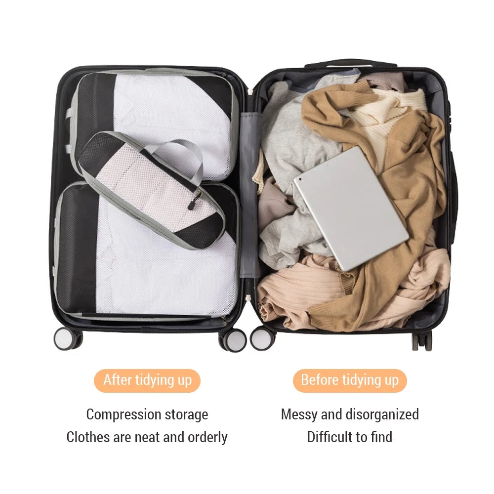 Tomshoo storage bag,1 Set Huiop Carry On Suitcase Compressible Carry On Set Compressible Mewmewcat