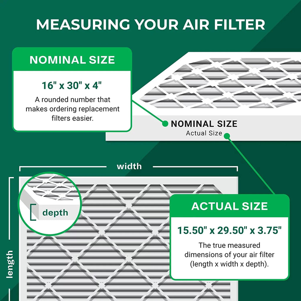 Filterbuy 16x30x4 MERV 11 Pleated HVAC AC Furnace Air Filters (4-Pack)