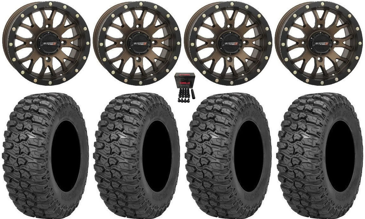 System 3 ST-3 14" Wheels Bronze 30" Trail Saw 2.0 Tires Can-Am Commander Maverick Renegade Outlander Defender
