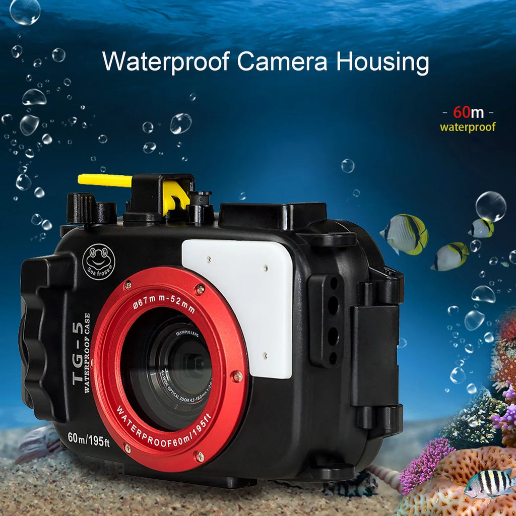 Sea frogs Liquid Camera Housing, Fluid Diving Case for Olympus TG-5, 60m/195ft Protective Shell