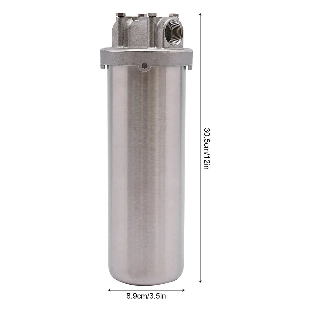 Fluid Filter Housing For 10" Cartridges 3/4" Npt 304 Stainless Steel Heavy Duty