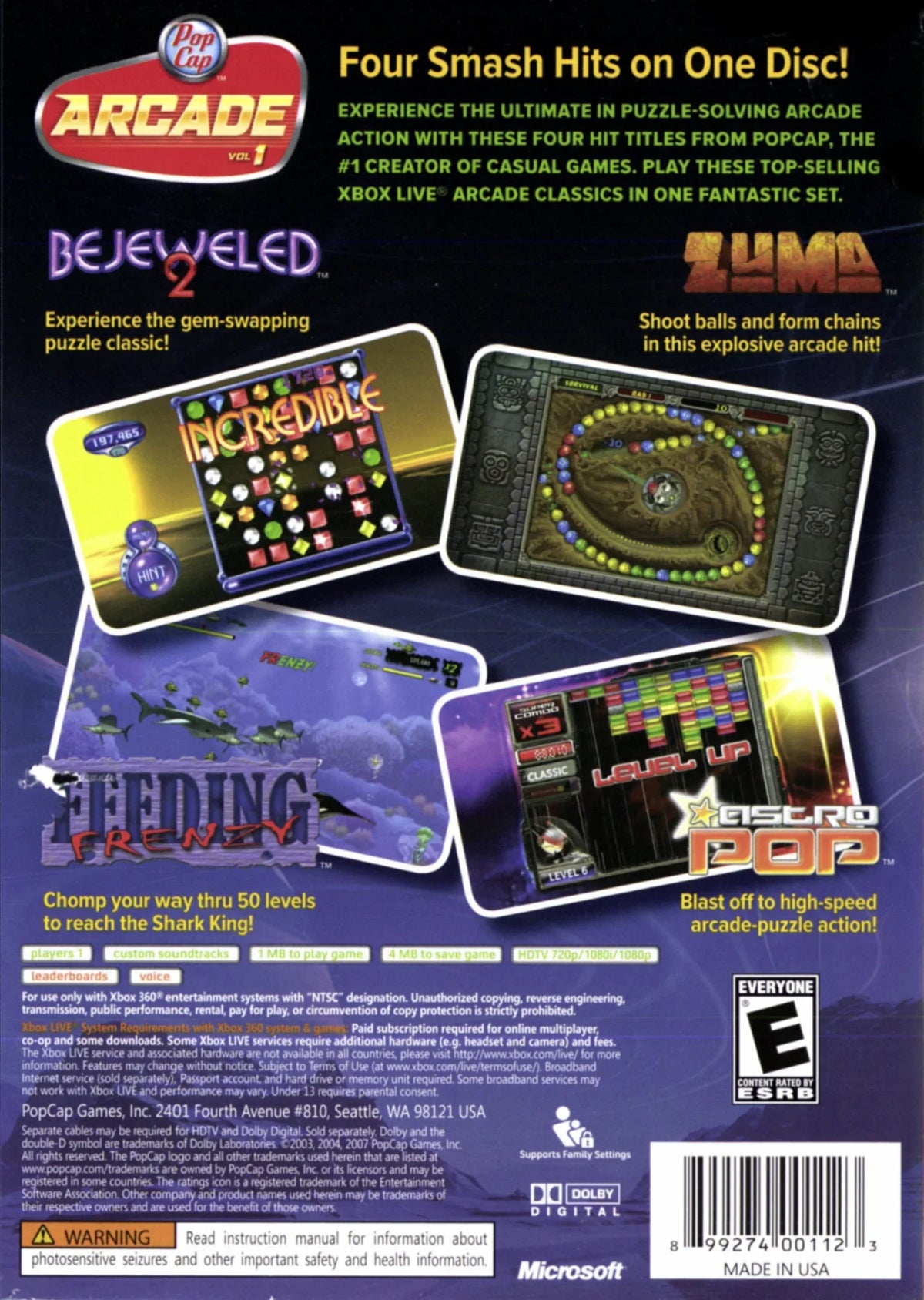 PopCap Arcade Volume 1 - Xbox 360