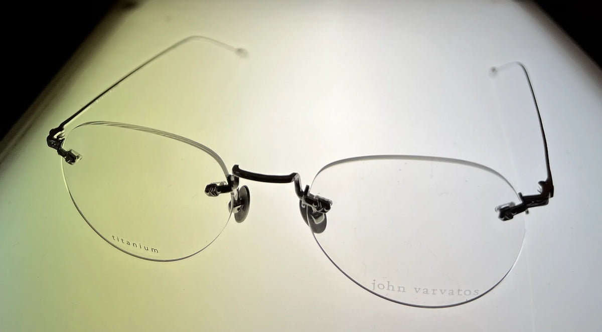 John Varvatos Rimless Round Mens Silver Metal Eyewear Frame V170. 53mm
