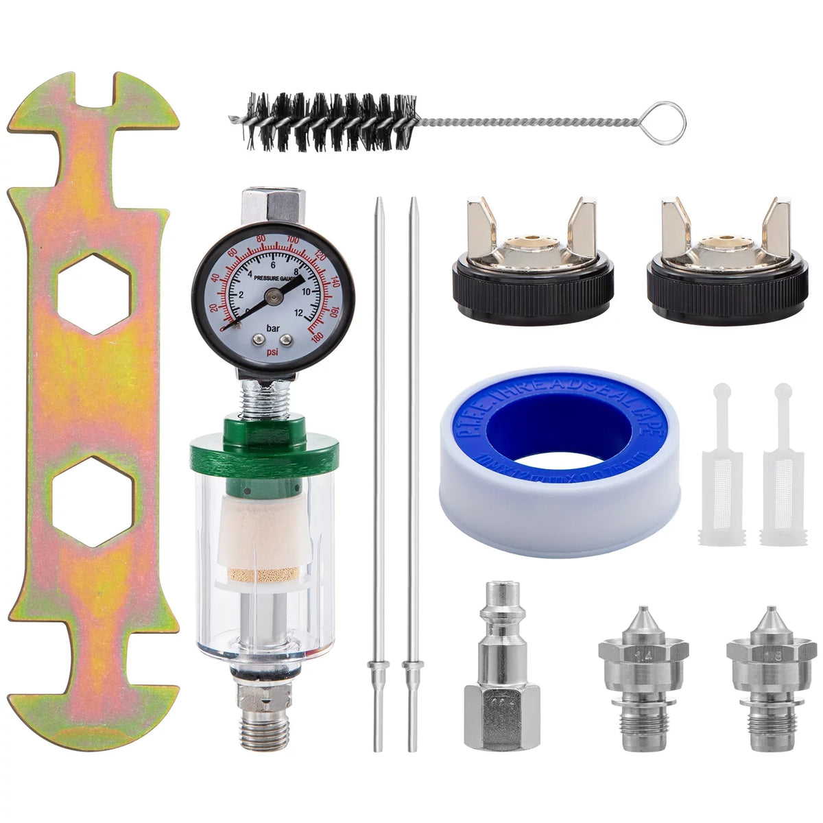 VEVOR Air Spray Gun Kit Paint Gun Gravity Feed LVLP 1.3/1.4/1.8 mm Nozzle