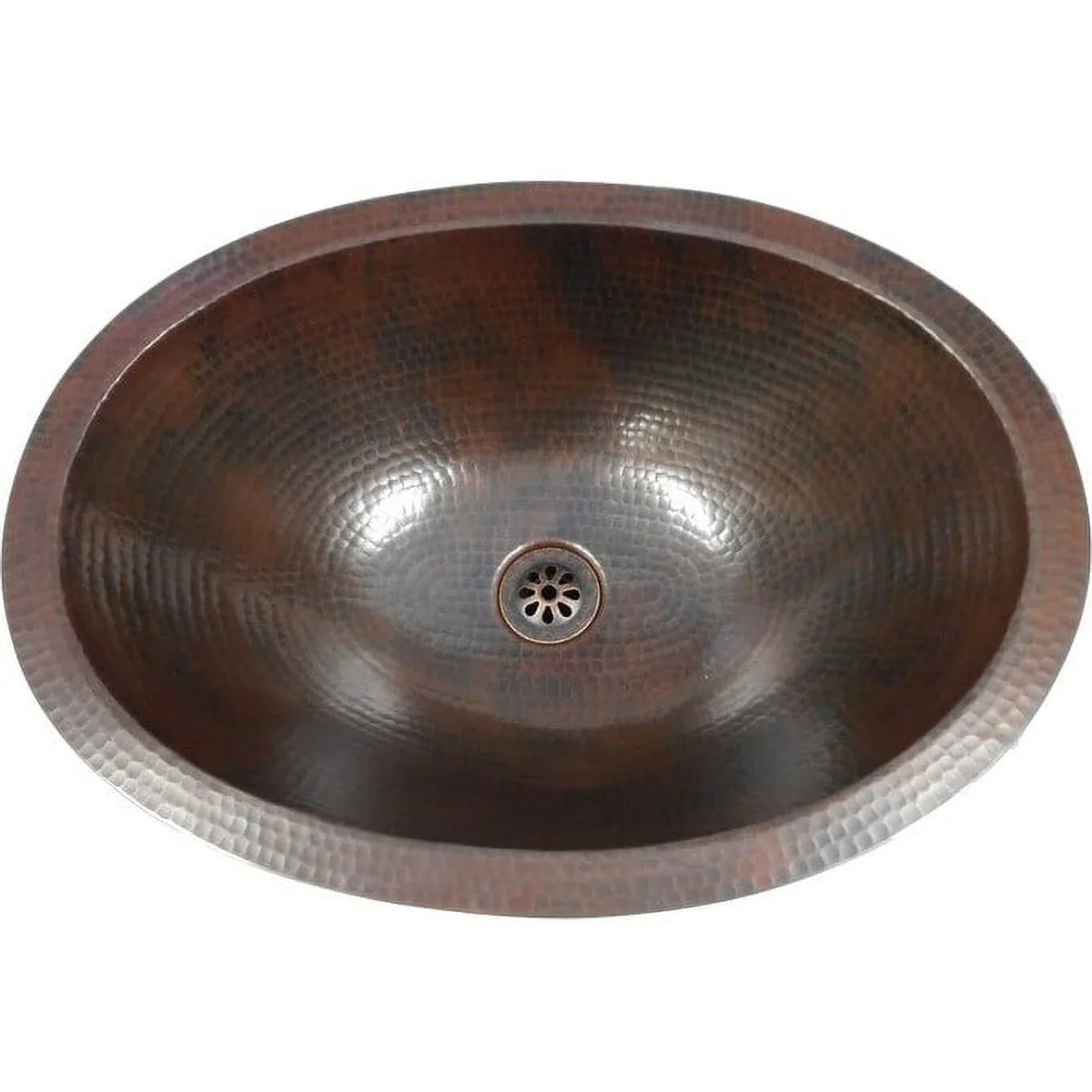 Brass 19" Oval Metal Farmhouse Bathroom Sink with Aged Brass Daisy Dain - 19" X 14" X 5"