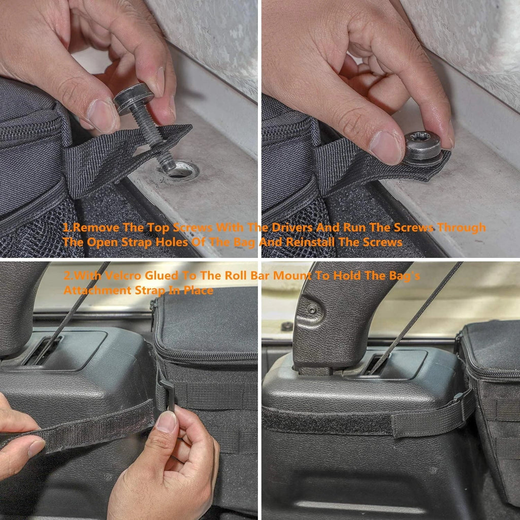 Side Bag Organizer Tool Tray for Jeep JK JL 4 Doors 2007-2024 Stowing Tidying Car Interior Accessories