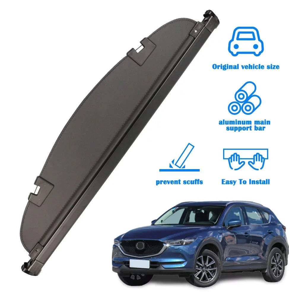 Fit Mazda CX-5 2013 2014 2015 2016 Black Retractable Cargo Cover for Mazda CX-5 2013-2016 SUV Accessory Rear Trunk Area Privacy Shield Shade Cover With Rebounding Plastic