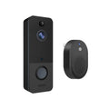 Fresh Fab Finds FFF-GPCT3715 Wireless Smart Wi-Fi Video Doorbell Security Phone Door Ring Intercom Camera Two Way Audio Night Vision 720P Motion Detection Battery Operated, Black