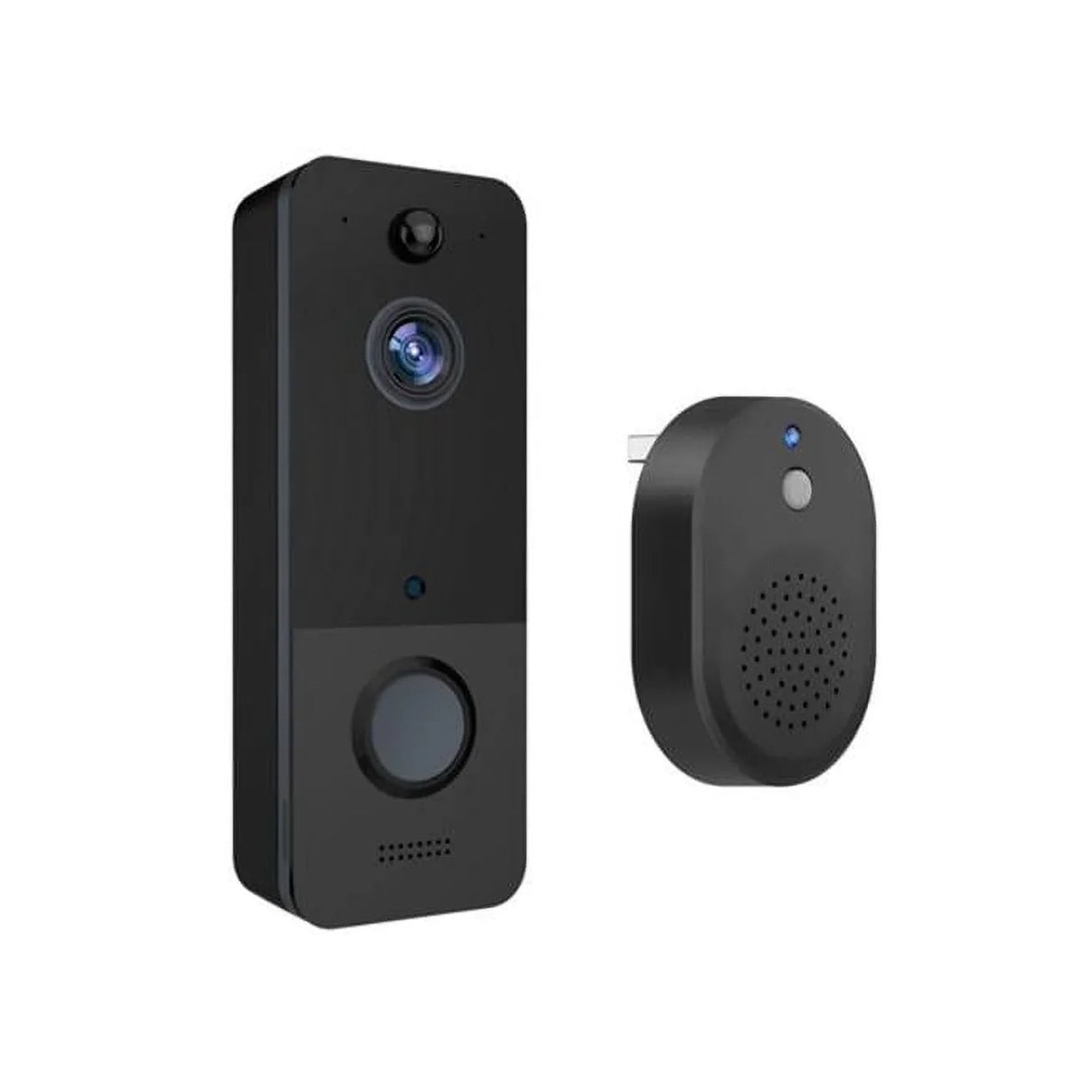 Fresh Fab Finds FFF-GPCT3715 Wireless Smart Wi-Fi Video Doorbell Security Phone Door Ring Intercom Camera Two Way Audio Night Vision 720P Motion Detection Battery Operated, Black