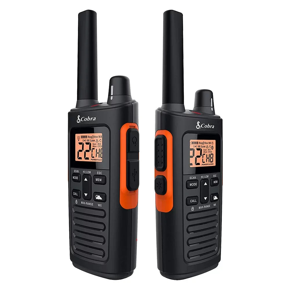 Cobra RX680 Liquid Walkie Talkies for Adults - Rechargeable, 60 Preset Channels, Long Range 38-Mile Two-Way Radio Set (2-Pack)