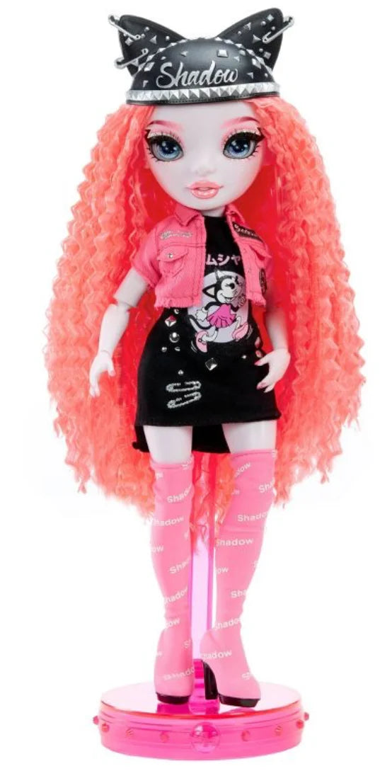 Rainbow Vision Shadow High Neon Shadow-Mara Pinkett (Neon Pink) Fashion Doll. 2 Designer Outfits Mix & Match Rock Band Accessories Playset, Great Gift for Kids 6-12 Years Old & Collectors