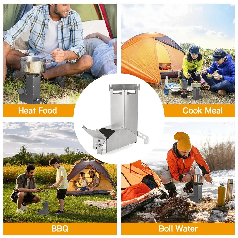 Lixada furnace,Tent Stove Picnic Bbq Wood Stainless Steel Stove Camp TentCollapsible Stainless Steel Stove With Handle Wood HuntersTent Stove Wood Stove Wood Stove Stove