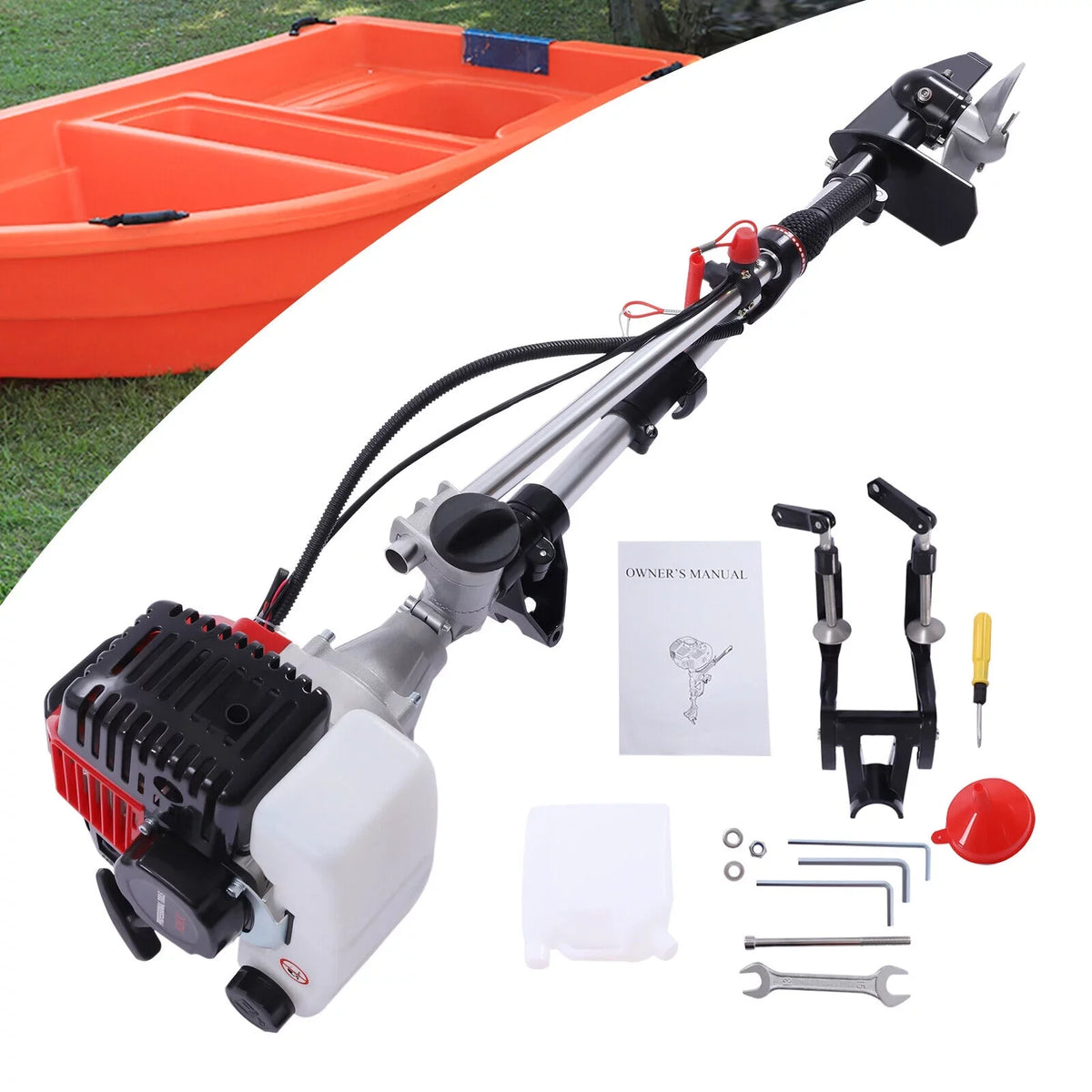 52CC 2.3 2 Stroke Gas-Powered Outboard Trolling Motor Boat Engine Long Shaft