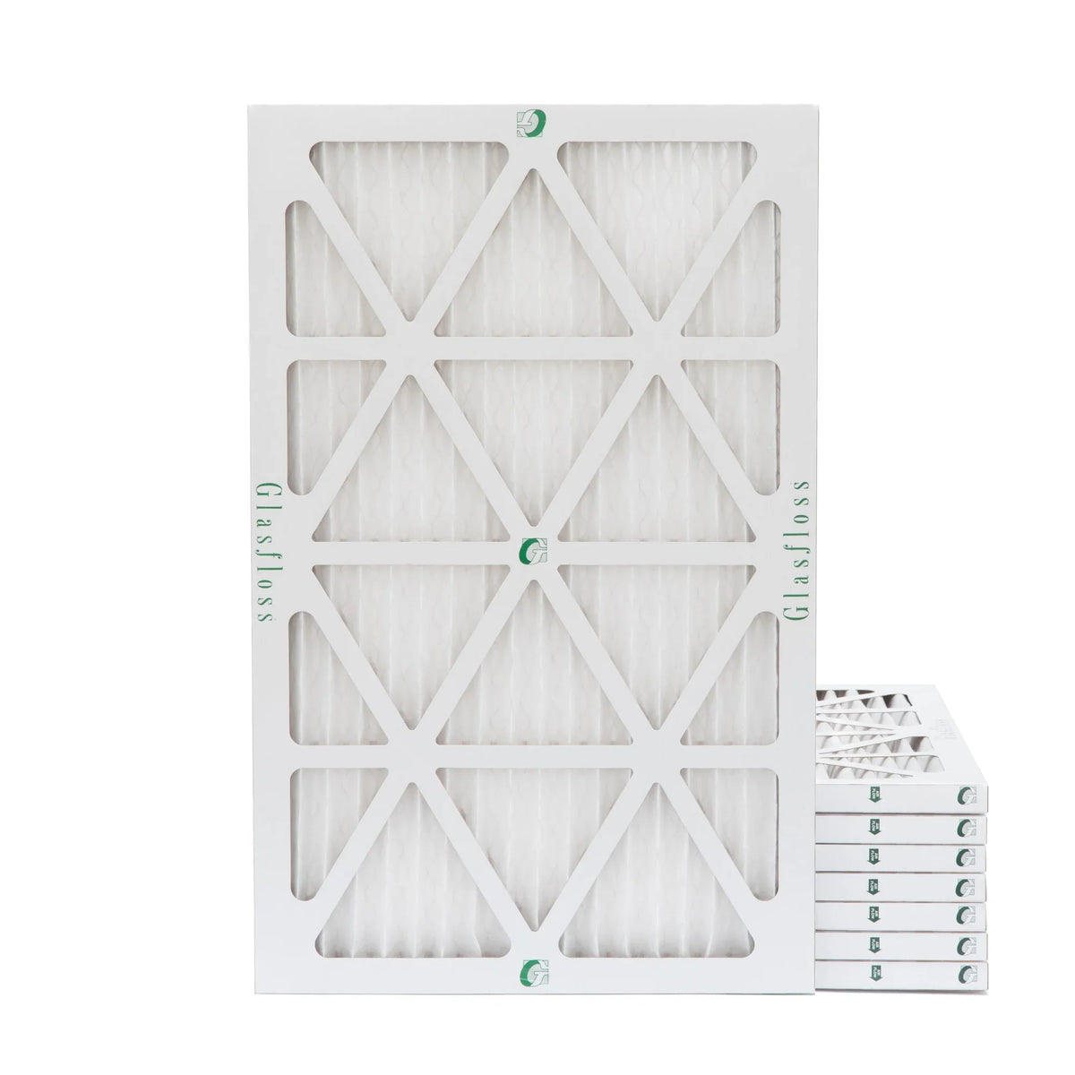 16x24x1 MERV 10 Pleated AC Furnace Air Filters by Glasfloss Industries. ( 8 Pack ) Exact Size: 15-1/2 x 23-1/2 x 7/8