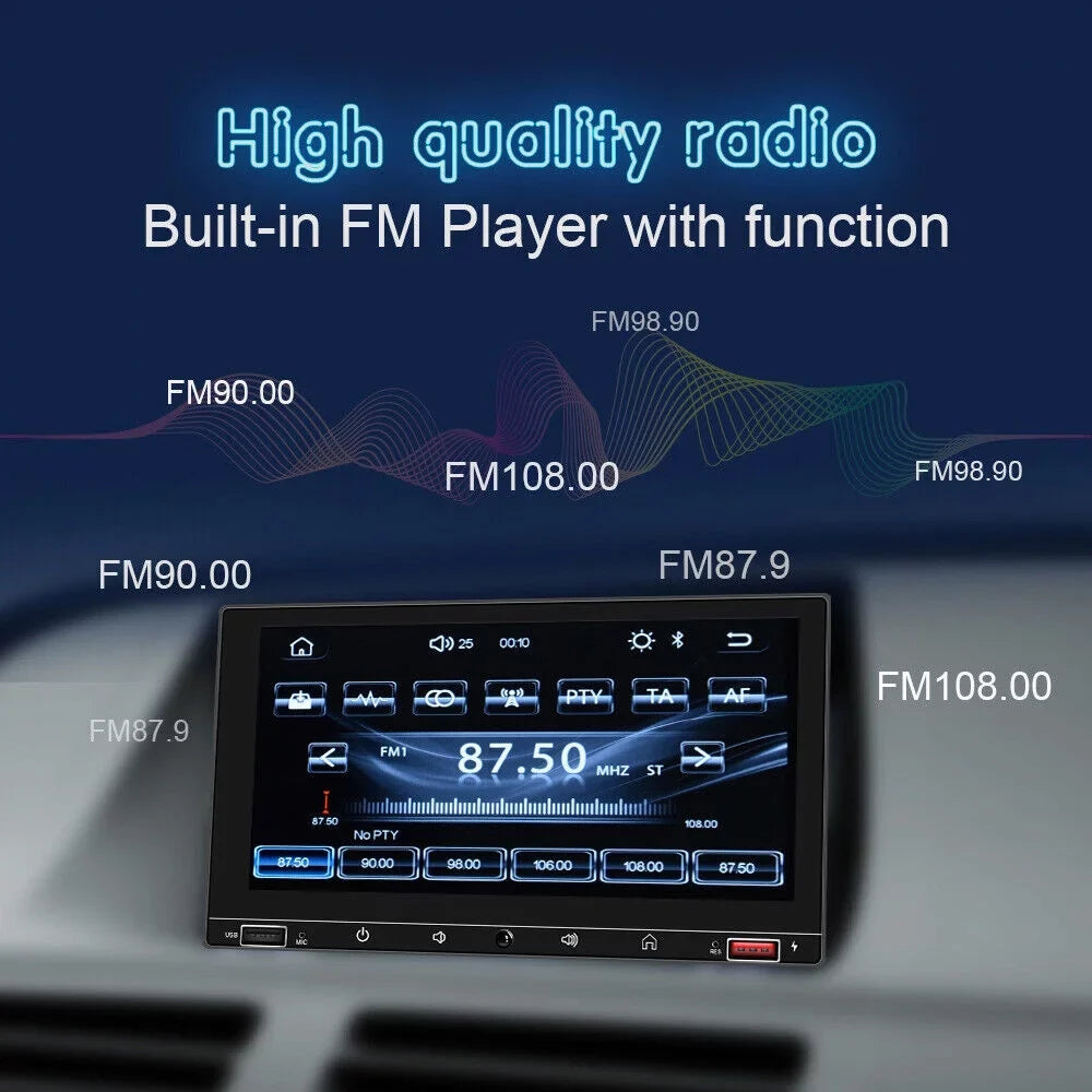 KingFurt 7" Double Din Car Stereo with Carplay & Android Auto Play MP5 Camera HD Monitor FM Radio, Mirror Link
