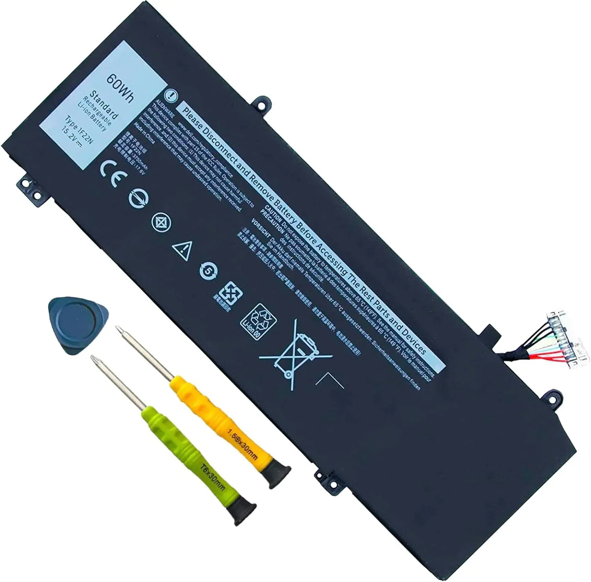 1F22N Portable computer y, 15.2V 60Wh 3750mAh 4-Cell Compatible with Alienware M15 M17 R1 G7 7590 7790 G5 5590-D2783W