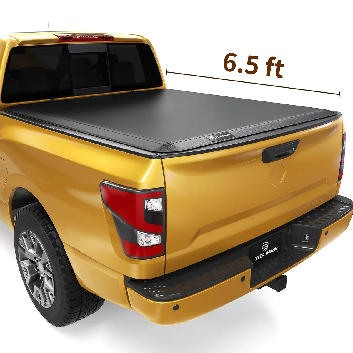 Ledkingdomus 6.5 ft Soft Quad Fold Truck Bed Tonneau Cover for 2004-2015 Nissan Titan Fleetside Bed