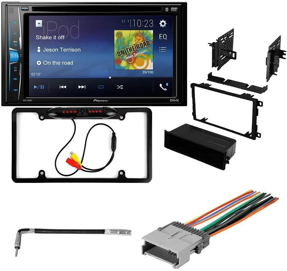KIT2362 Bundle with Pioneer Multimedia DVD Car Stereo and Installation Kit - for 2003-2006 GMC Sierra / Bluetooth Display Backup Camera, Double Din in-Dash Mounting Kit