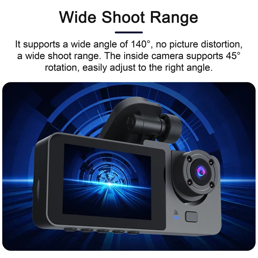 Nebublu Dash Camera,1080P DVR Dash 2 Inch Display Camera Inside Rear Motion One-Key Lock Inside Rear Camera Inch Monitor Dashcam Dash Camera Rear Camera 2 Camera 2 Inch Loop Motion One-Key QISUO HUIOP