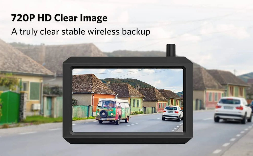 K7 Pro HD Wireless Backup Camera Kit with Dual Camera, 5″ TFT-LCD HD Monitor and Liquid Rear View Camera for Car, SUV, Van, Mini RV, Pickup