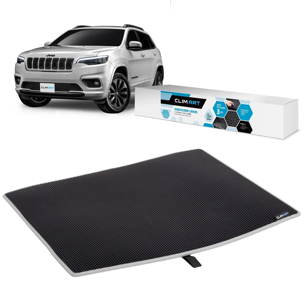 CLIM ART Cargo Liner for Jeep Cherokee 2018-2023 Custom Fit Trunk Mat, with Honeycomb Dirtproof & Fluid Technology - All-Climate, Heavy Duty, Anti-Slip Cargo Liner, Luggage - FL04114031