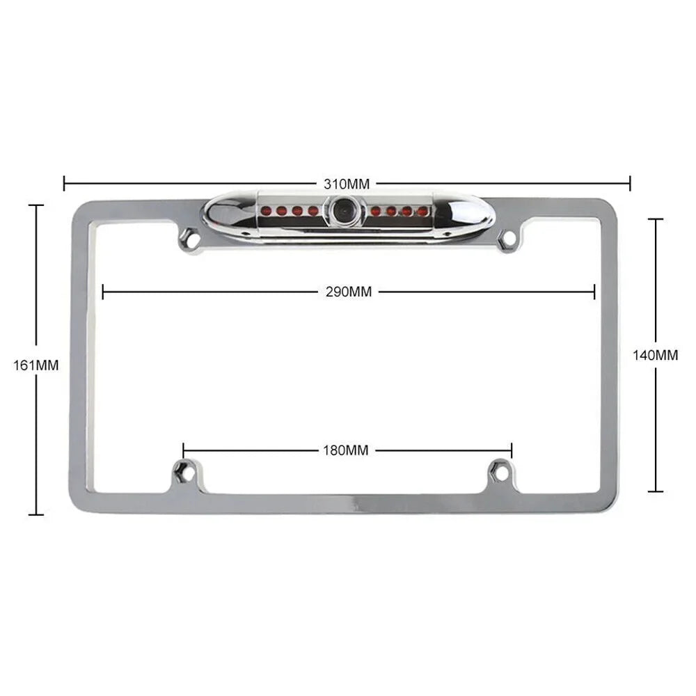 Liquid Night Vision License Plate Frame Car Rear View Backup Camera Silver
