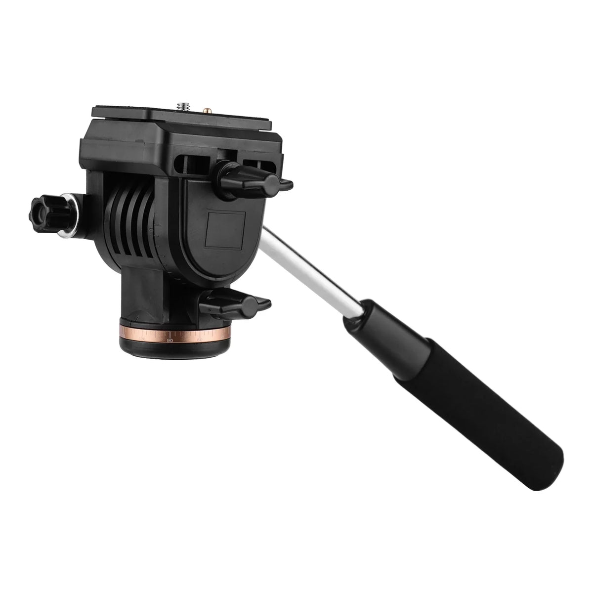Docooler Professional Camera Video Fluid Drag Pan Head Damping Tripod Head 6kg Load Capacity with Handle 1 4 Inch Quick Release Plates Compatible with DSLR Cameras Camcorders