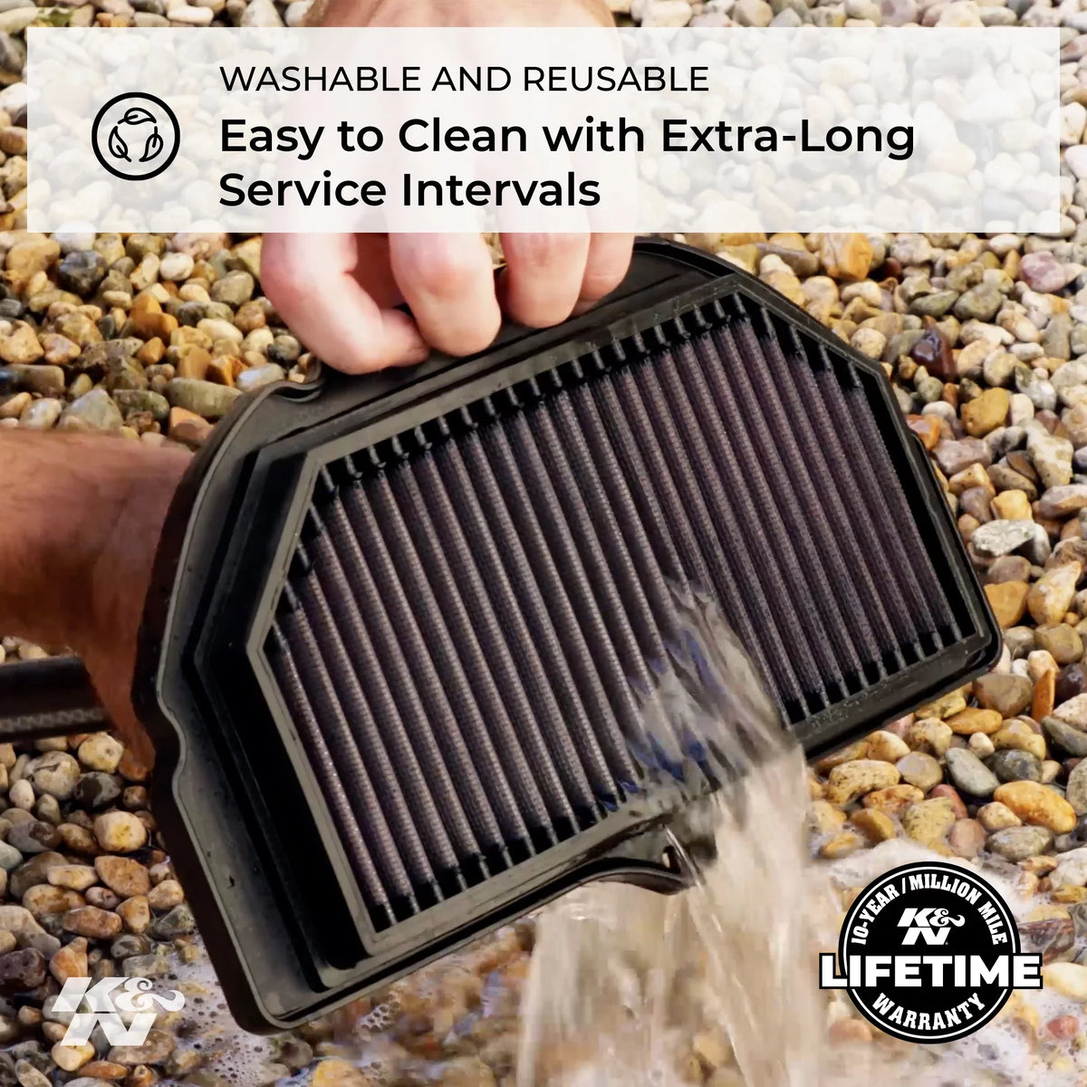 K&N Engine Air Filter: High Capability Premium, Powersport Air Filter: 2000-2019 SUZUKI/KAWASAKI (DRZ400S, DRZ400SM, DRZ400E, DRZ400, KLX400R, KLX400SR) SU-4000