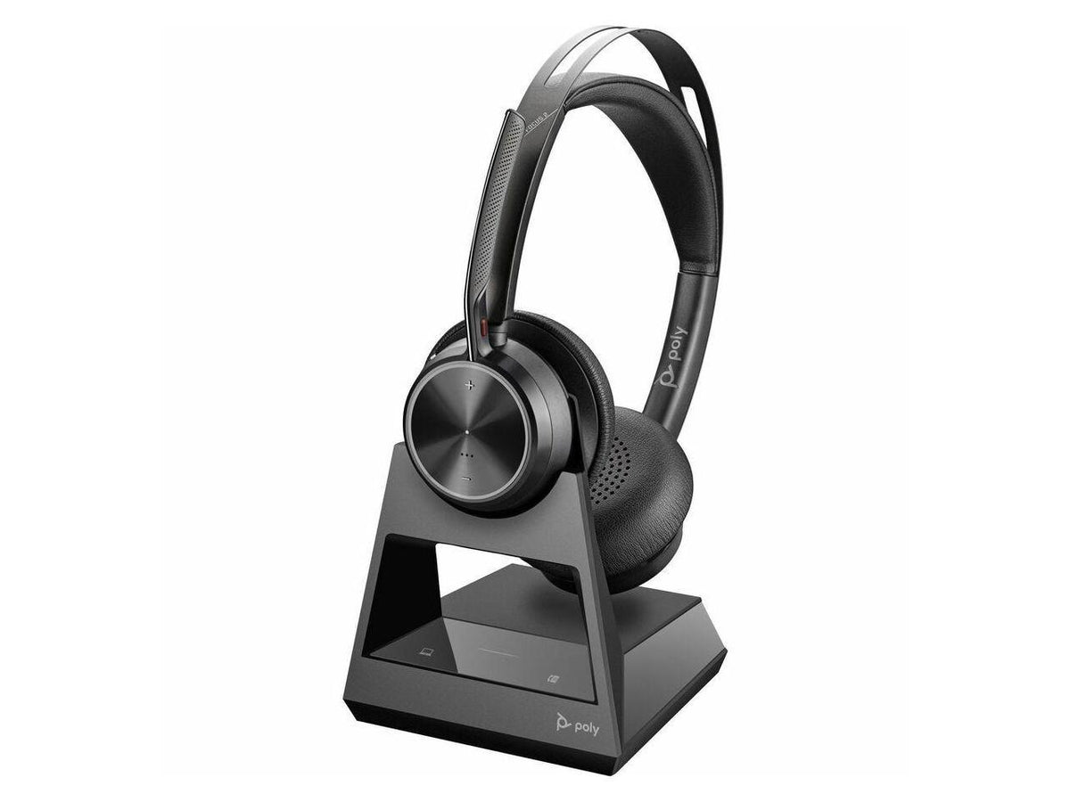 Poly Voyager Focus 2 Headset - Teams Certification - Stereo - USB Type A - Wireless - Bluetooth - 20 Hz - 20 kHz - Over-the-head, On-ear - Binaural - Ear-cup - Noise Cancelling, MEMS Tech...
