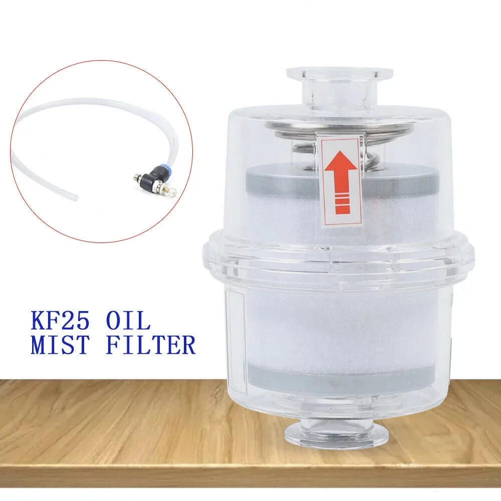Fichiouy Oil Mist Filter for Vacuum Pump Fume Separator Exhaust Filter KF25 White
