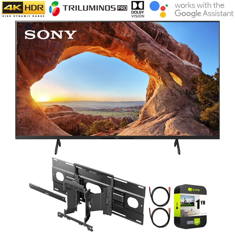 KD55X85J 55 Inch X85J 4K Ultra HD LED Smart TV (2021 Model) Bundle with SU-WL855 Ultra Slim Wall-Mount Bracket and 1 Year Extended Protection Plan