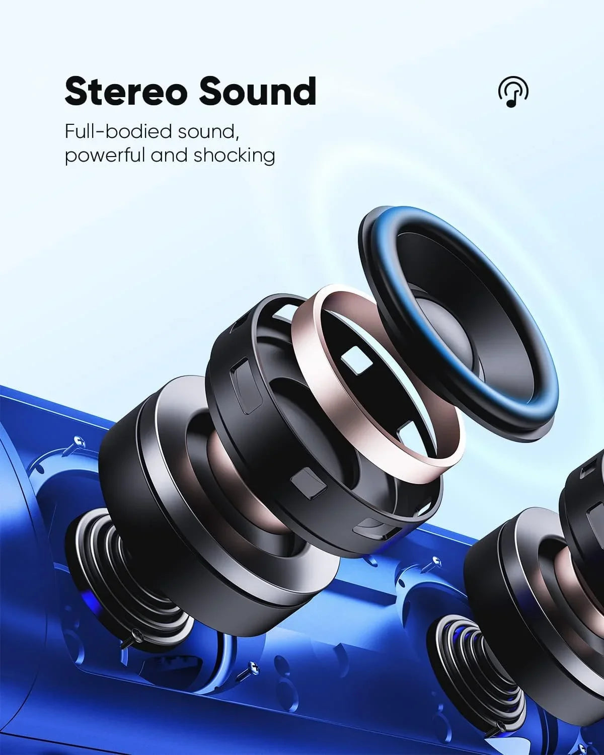Bluetooth Portable Speakers with HD Sound, IPX5 Liquid Up to 24H Playtime, TWS Pairing, BT5.3,