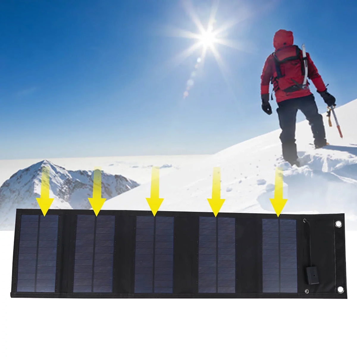 20W Fluid Foldable Solar Panel Solar Power Charger USB Output for Mountaineering