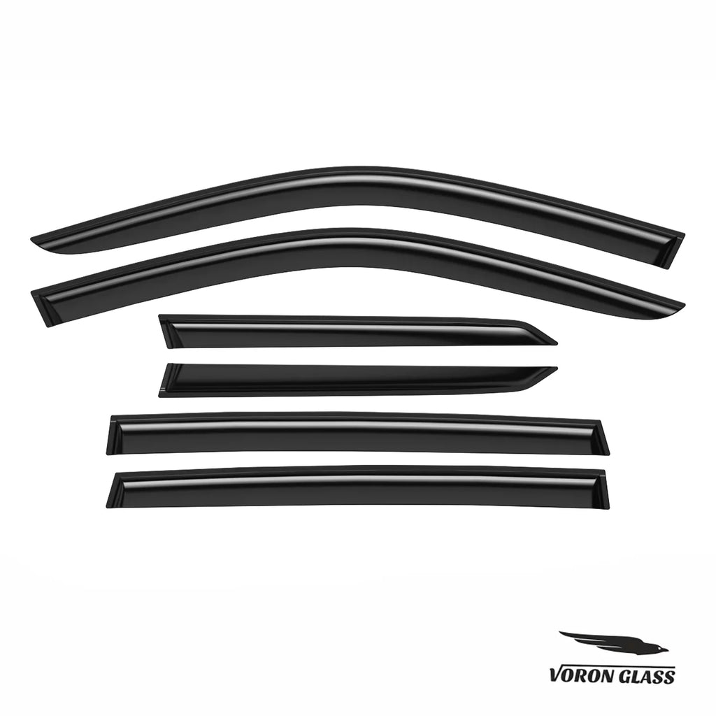 Voron Glass Tape-on Extra Sturdy Rain Guards for Honda Pilot 2016-2022, Window Deflectors, Vent Window Visors, 6 Pieces - 100488