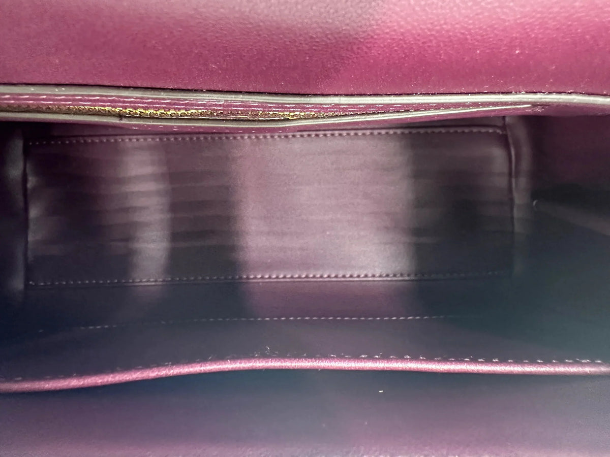 Kate Spade Katy Striped Lizard-embossed Small Top-handle Bag - Burgundy
