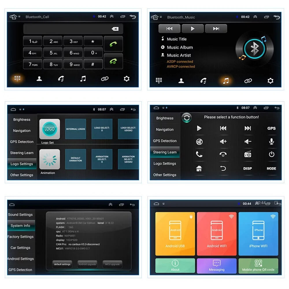 Jahy2Tech 10 Inch On-Board Android 9.1 GPS Wifi Dual Din Touch Display Player Navigation