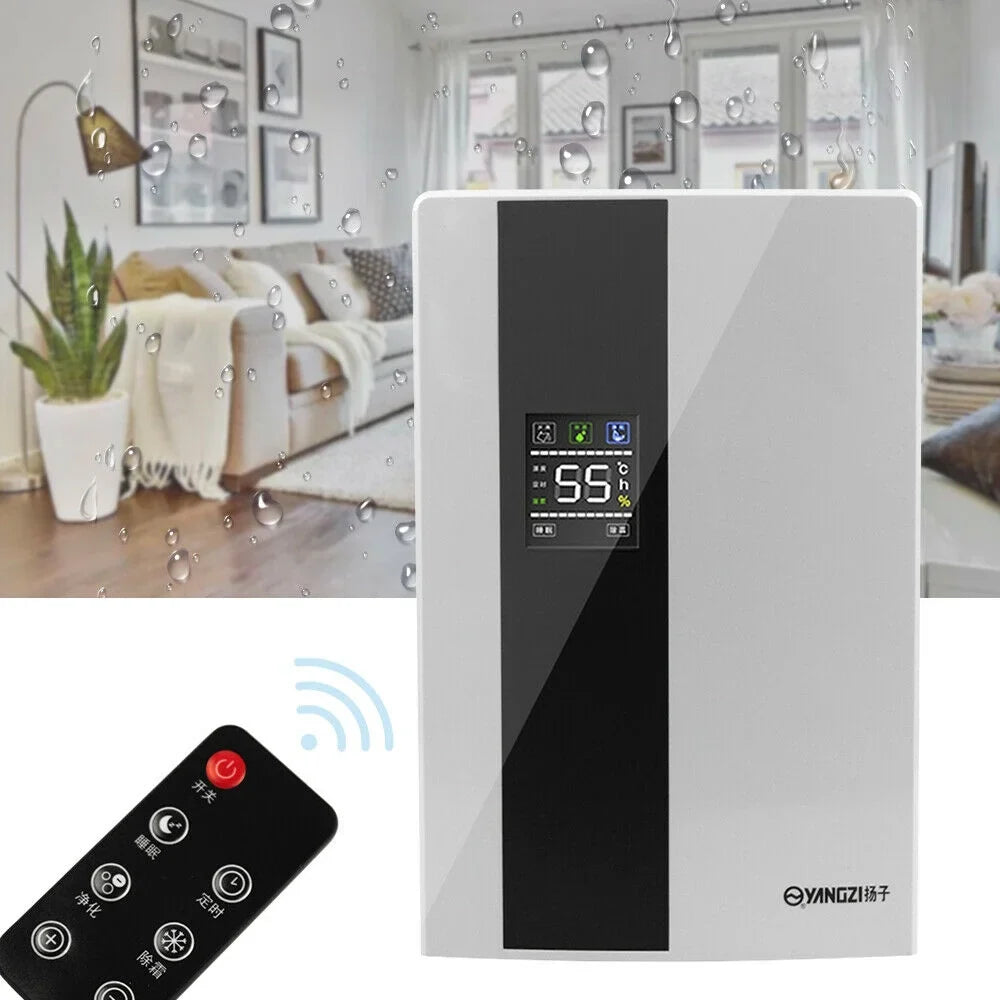 TOOL1SHOoo Portable 2200ml Ultra Quiet Dehumidifier with LCD and Remote Liquid Tank Dehumidifier